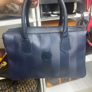 Navy Striped Handbag